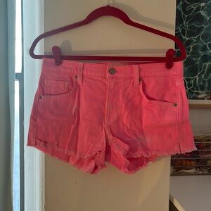 Elizabeth and James Textile denim cutoff shorts hot pink